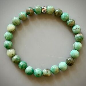 Green Chrysoprase Handcrafted Bead Bracelet